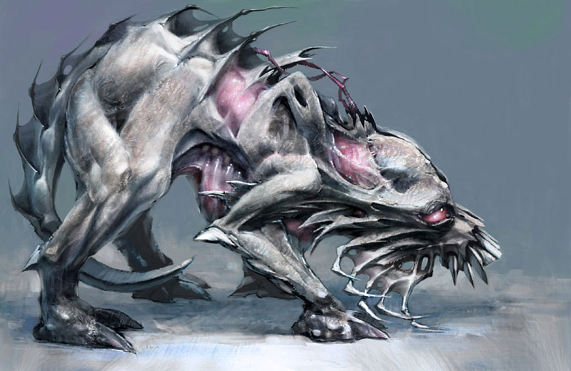 Bone Dog Monster Art from Guild Wars Nightfall
