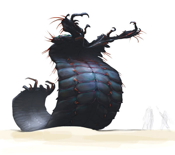 Flatworm Monster Art from Guild Wars Nightfall