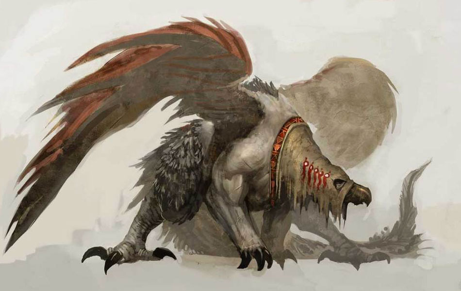 Harpy Dog Monster Art from Guild Wars Nightfall