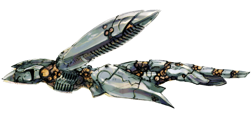 Metal Gear Ray Swimming Mode Art from Metal Gear Solid 2