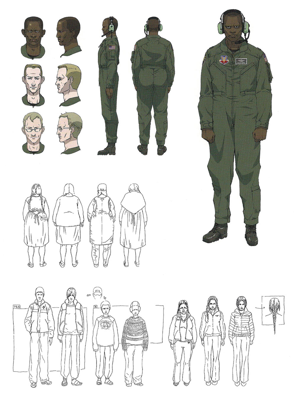 Aircraft Transport Crew & Other Characters Art from Metal Gear Solid 4
