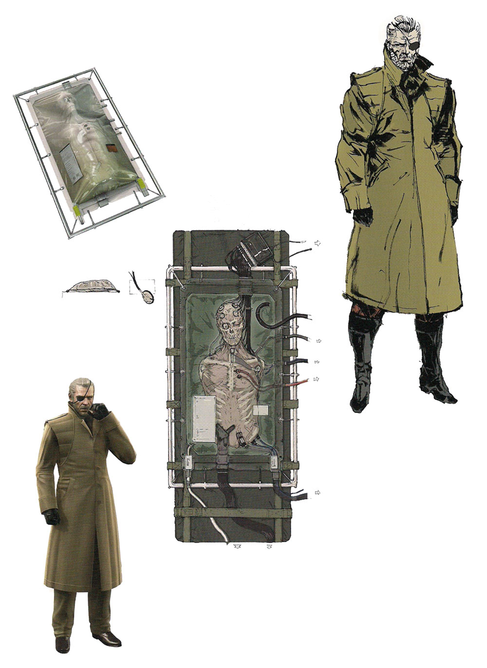 Big Boss and Solidus Biomort Art from Metal Gear Solid 4