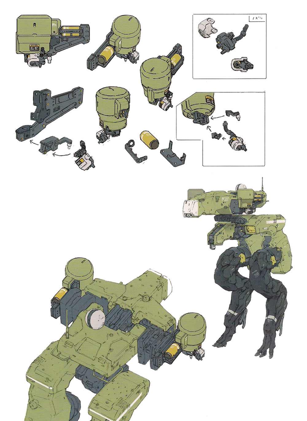 Gekko Tank and Nozzle Art from Metal Gear Solid 4