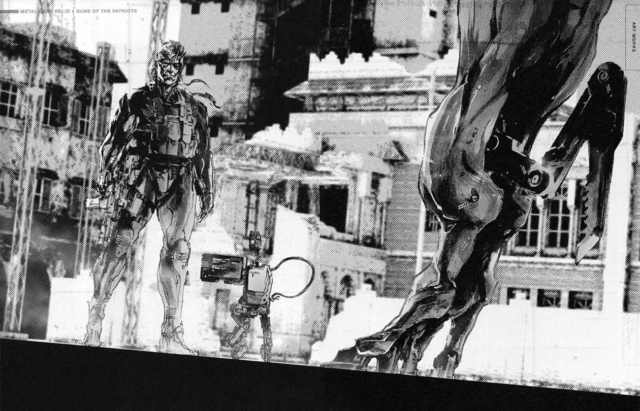 Solid Snake & Gekko Illustration from Metal Gear Solid 4