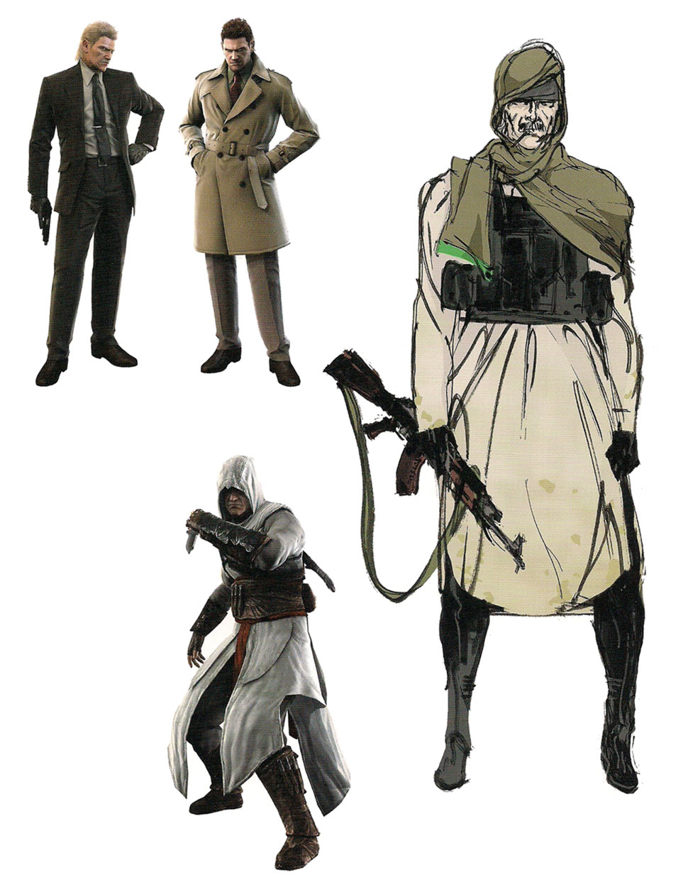 Old Snake Costumes Art from Metal Gear Solid 4