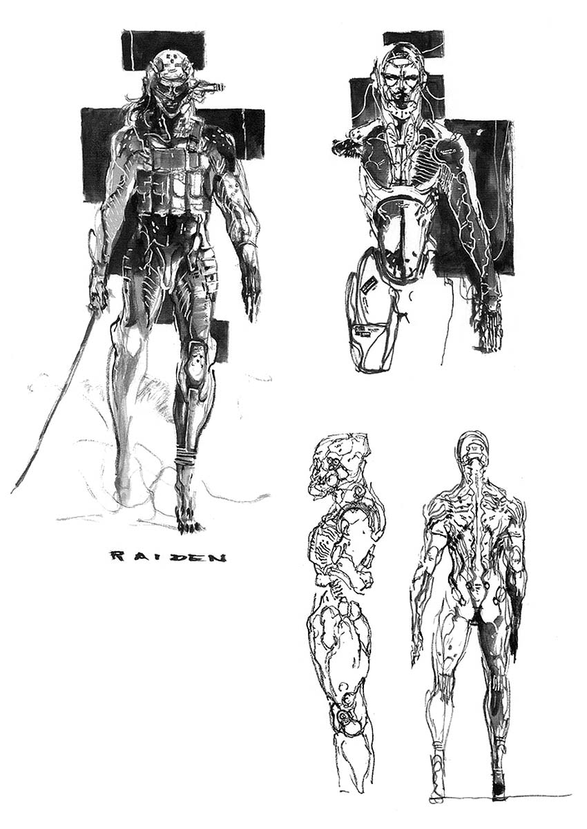 Cyborg Raiden Illustration from Metal Gear Solid 4