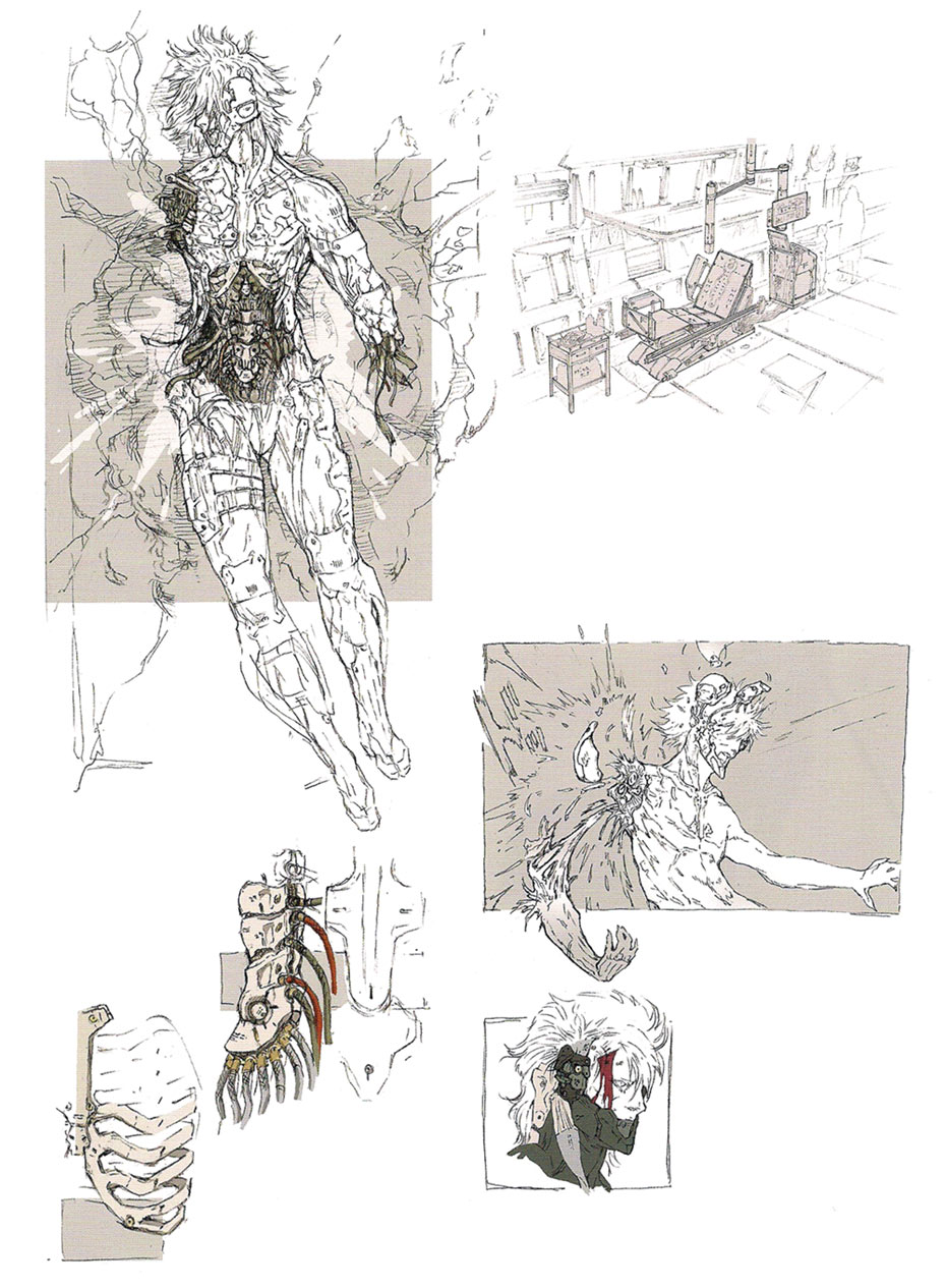 Raiden Damaged Concept Art from Metal Gear Solid 4