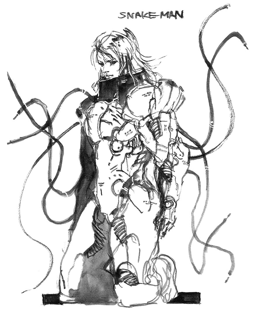Snake Man Concept Art from Metal Gear Solid 4