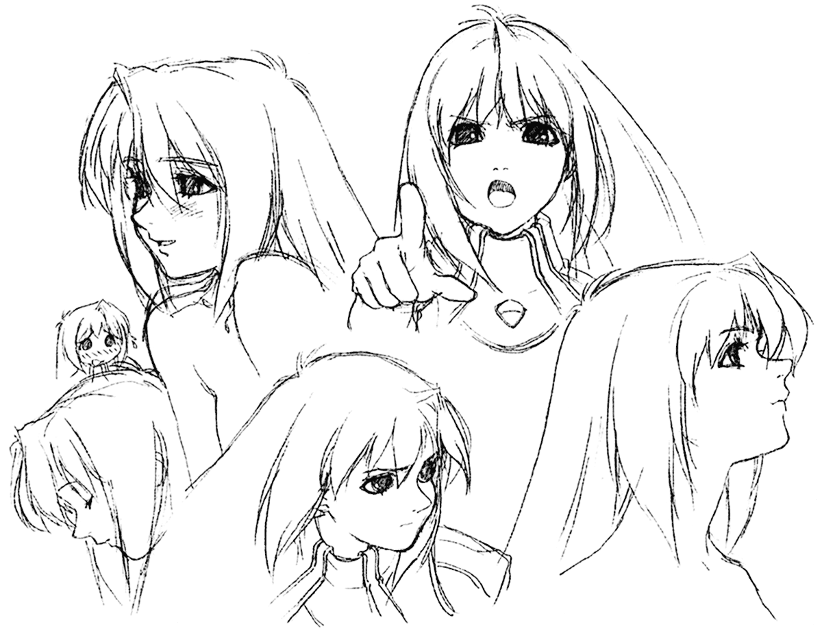 Elly Face Sketches from Xenogears