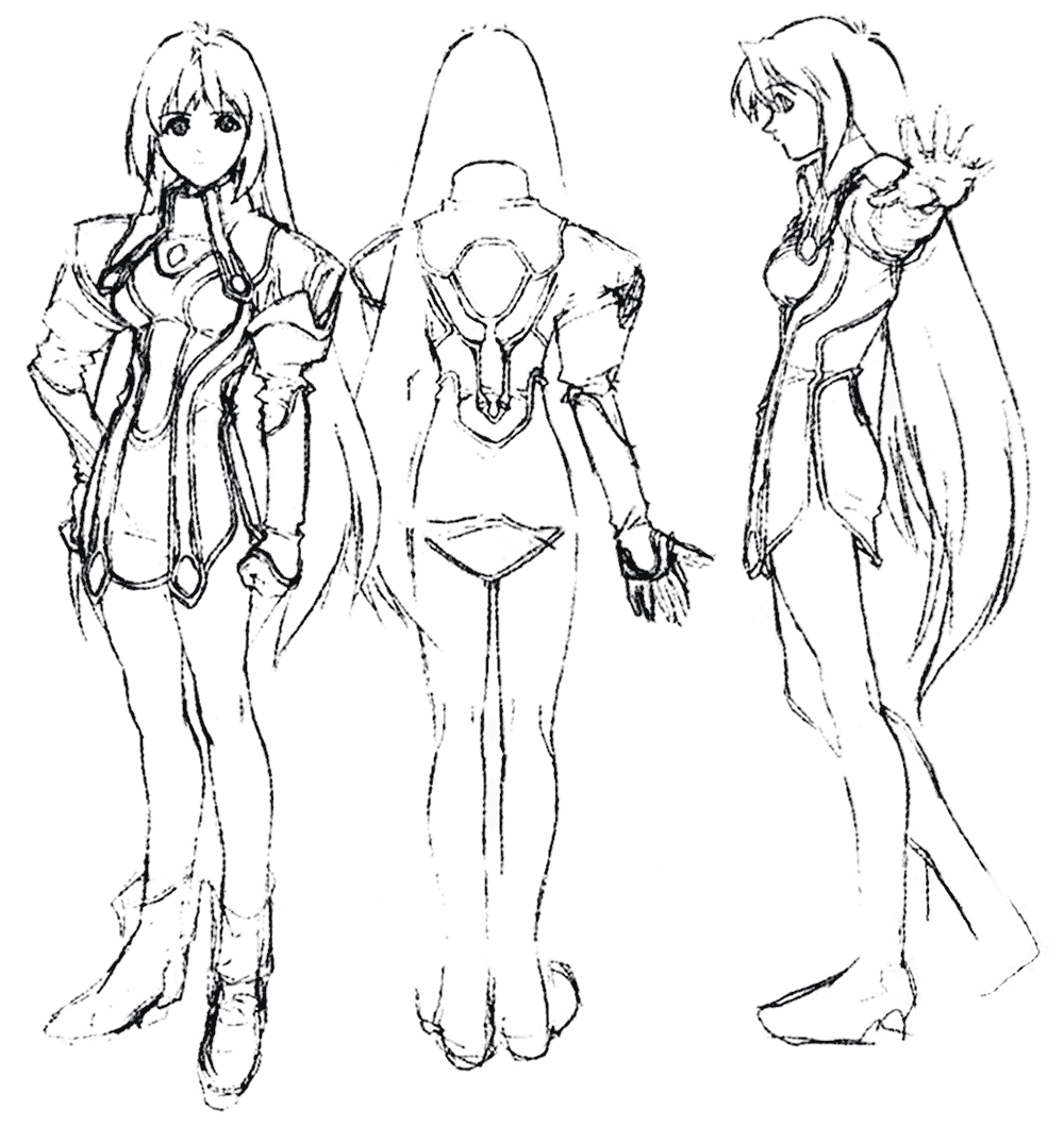 Elly Poses Sketch from Xenogears