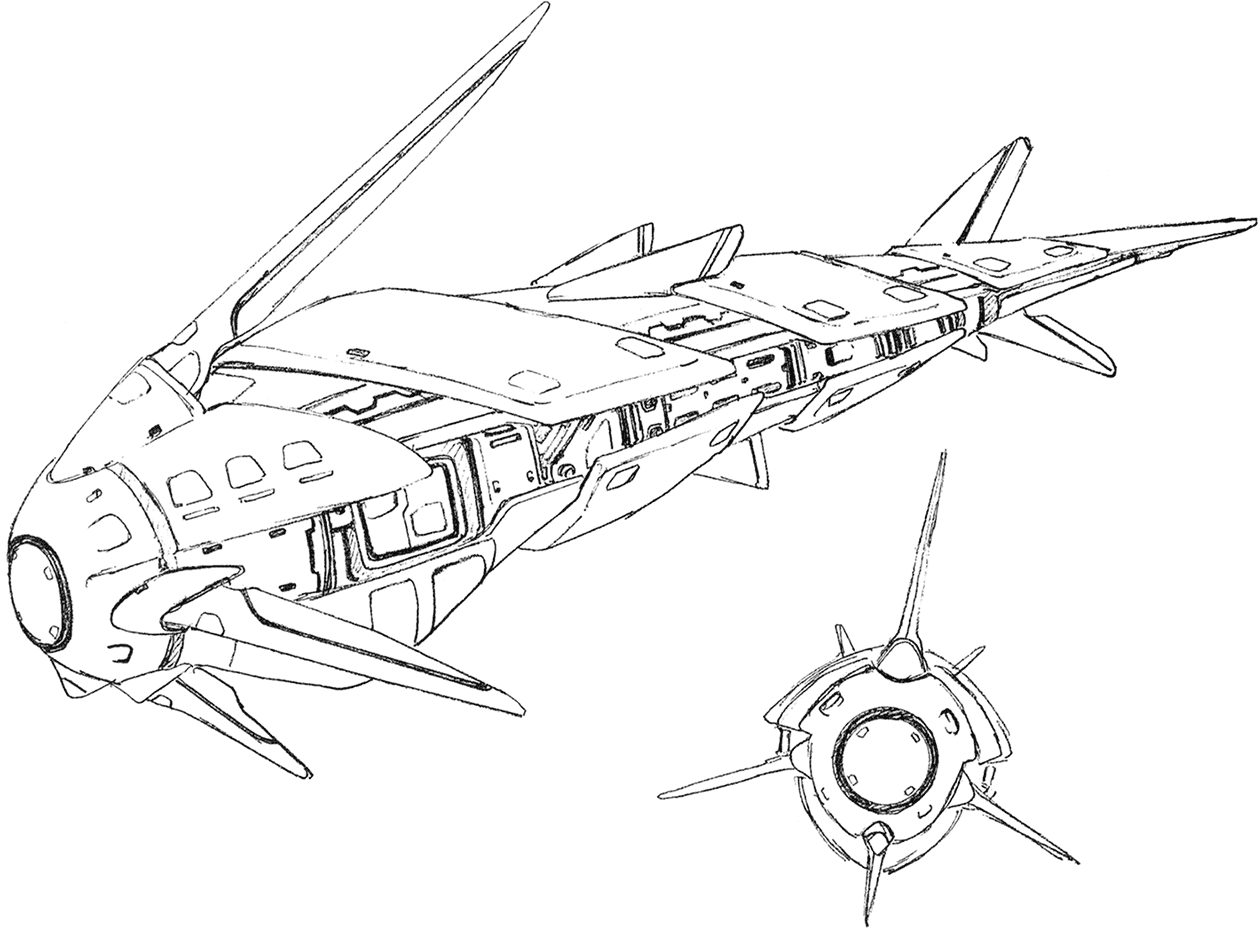 Solaris Frigate Ship Art from Xenogears