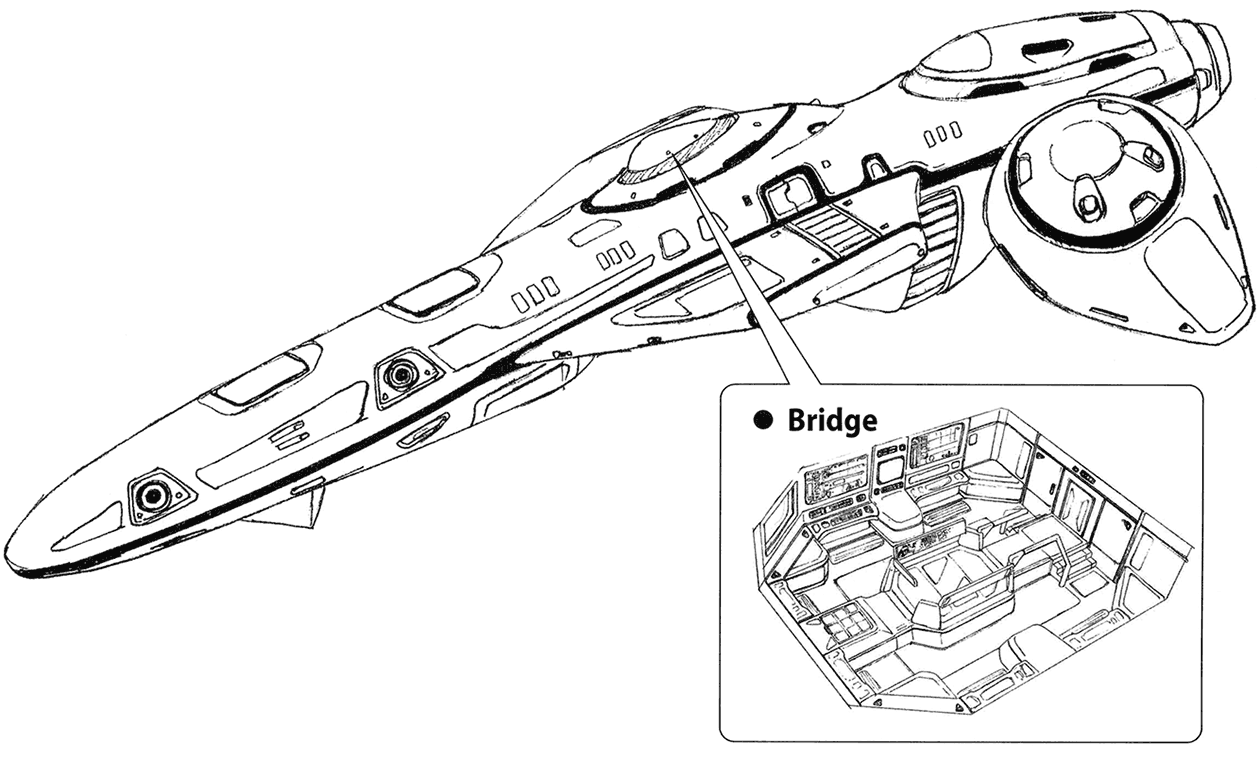 Solaris Lightforge Class Diving Vessel Art from Xenogears