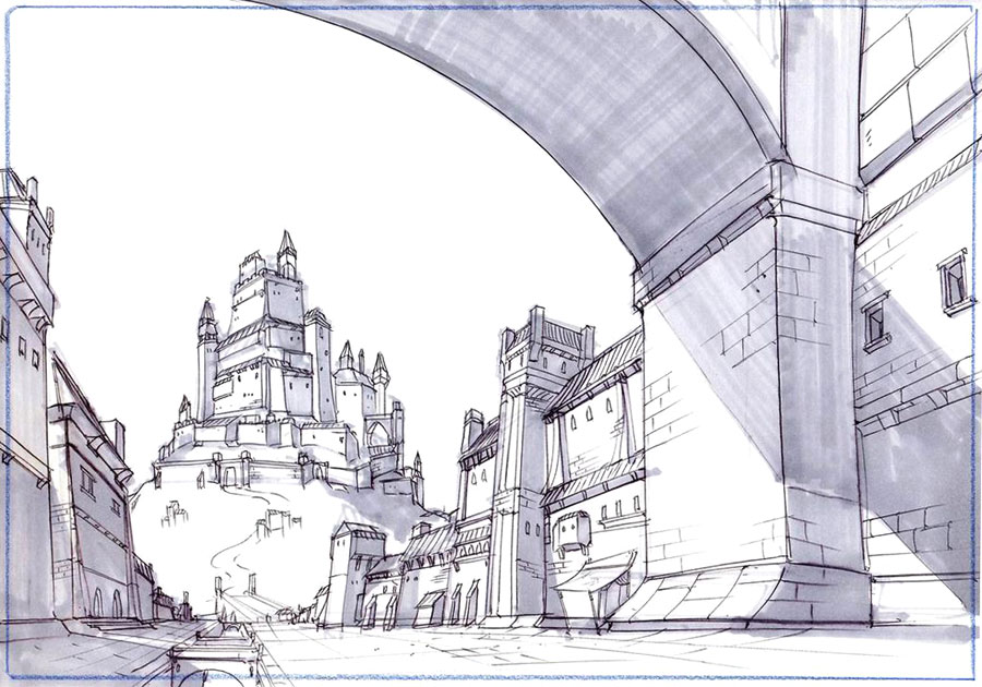 City Concept Art from Lineage II