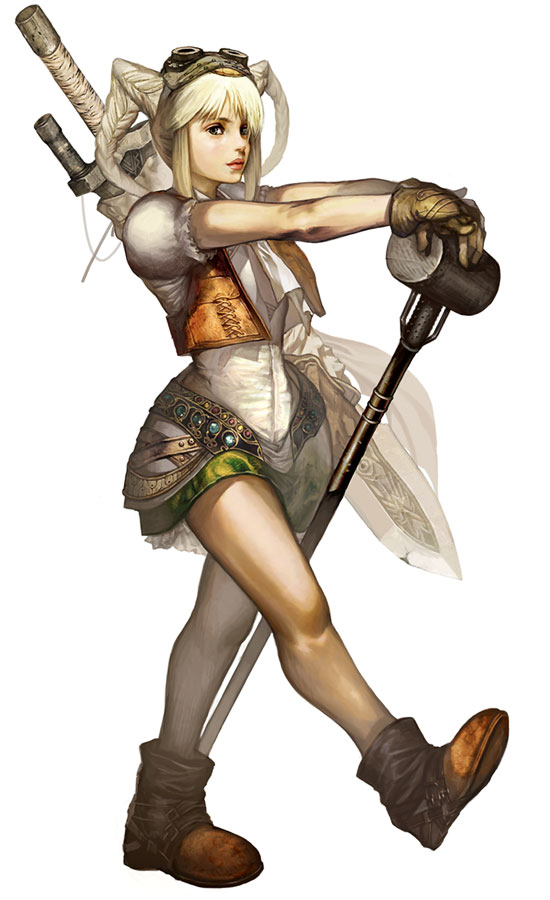 Dwarf Female & Hammer Art from Lineage II