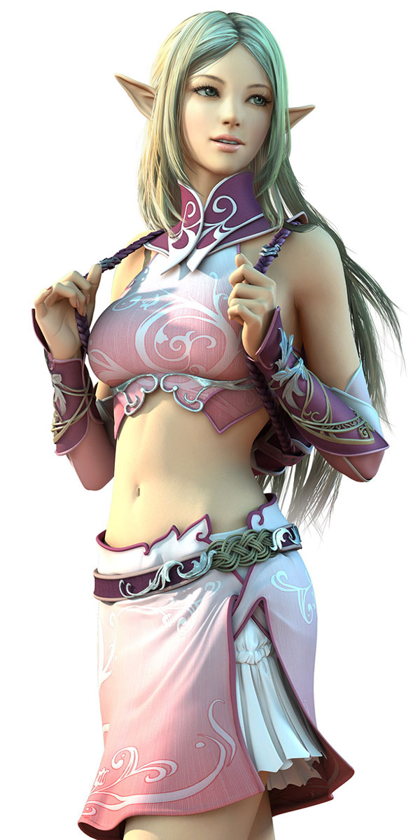 Elf Female CG Art from Lineage II