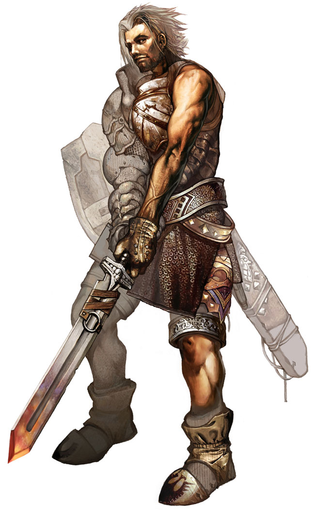 Human Male & Sword / Shield Art from Lineage II