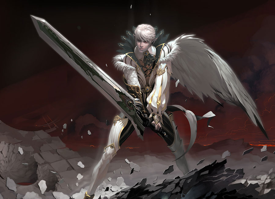 Male Kamael Art from Lineage II