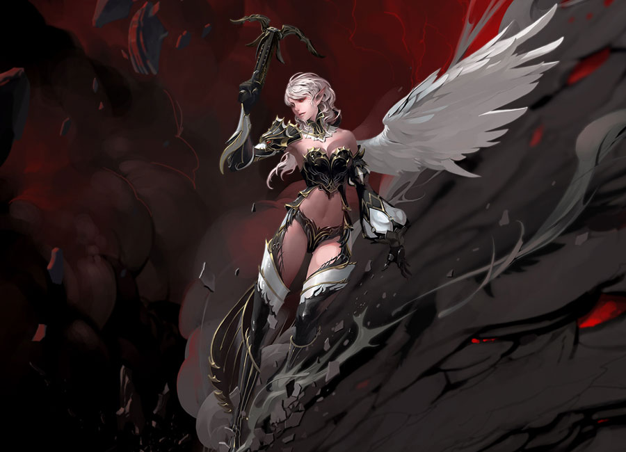 Female Kamael Art from Lineage II
