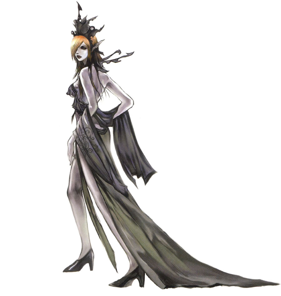 Dark Elf Female NPC Art from Lineage II