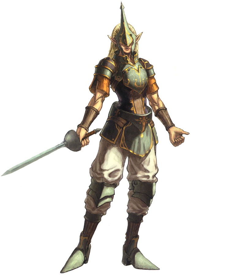 Elf Guard NPC Art from Lineage II