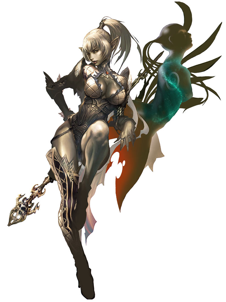 Female Dark Elf Art from Lineage II