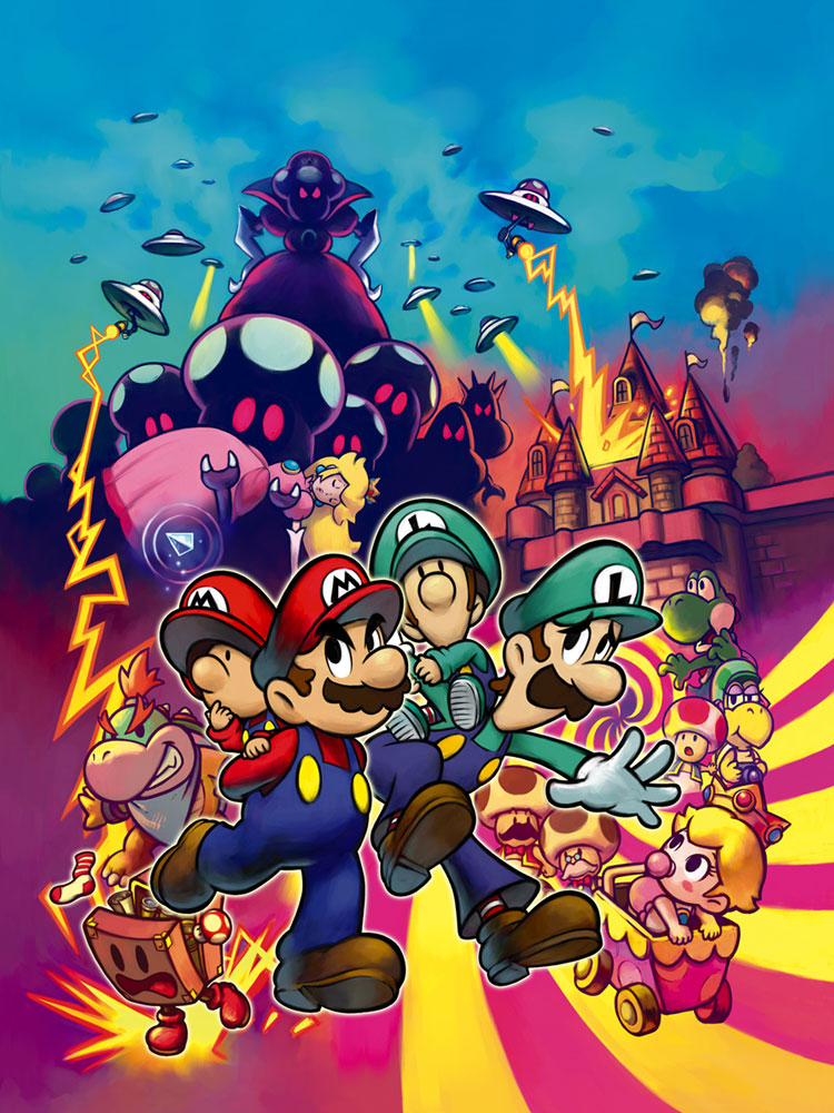 Box Art Illustration from Mario & Luigi: Partners in Time