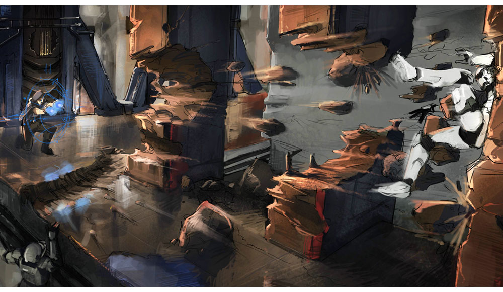 Force Push Art from Star Wars: The Force Unleashed