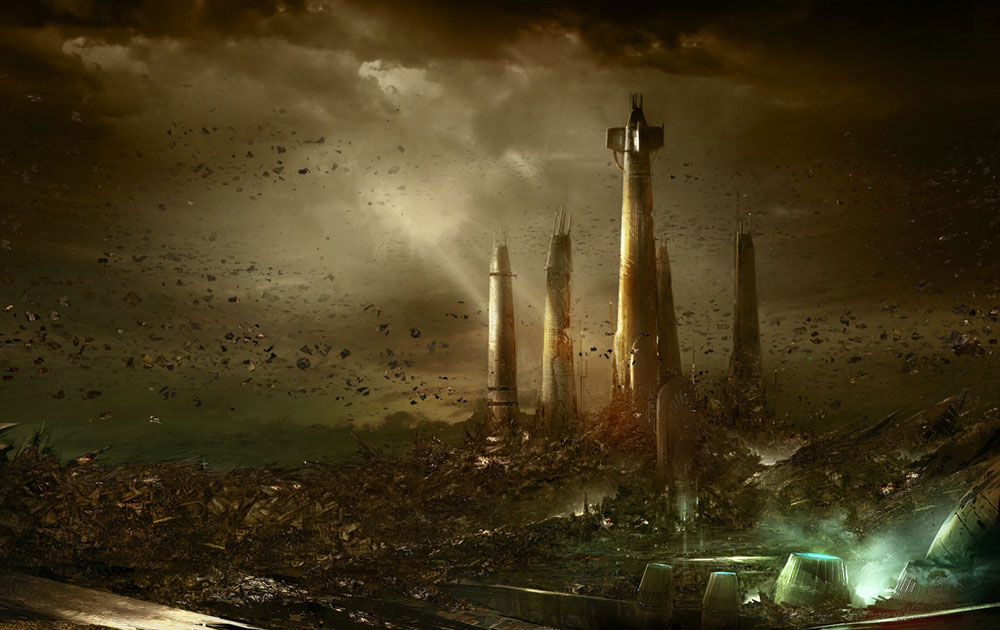 Raxus Prime Jedi Temple Art from Star Wars: The Force Unleashed