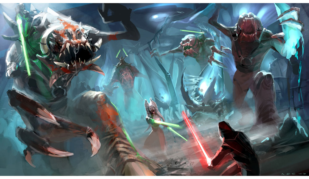 Shaak Ti Battle Art from Star Wars: The Force Unleashed