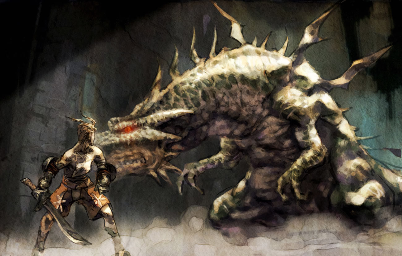 Ashley Battle Concept Art from Vagrant Story