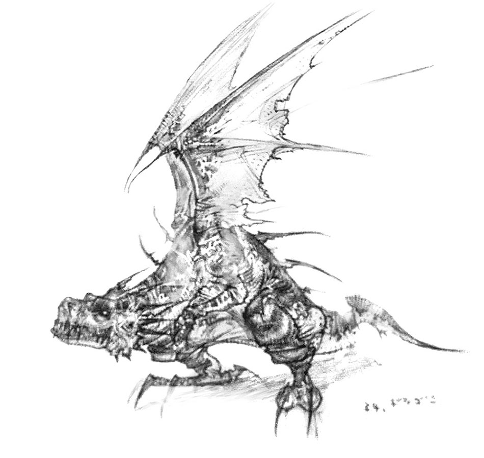 Wyvern Sketch from Vagrant Story