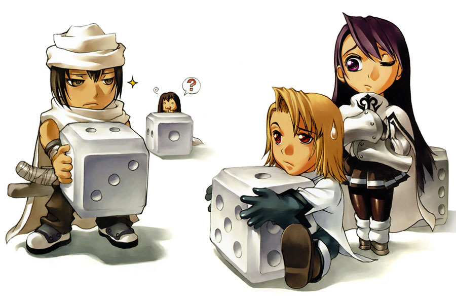 Chibi Characters & Dice Art from War of Genesis III