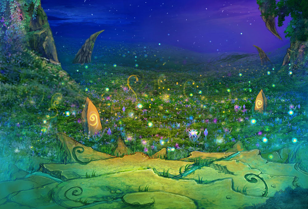 Glowing Flowerfield Art from Eternal Sonata