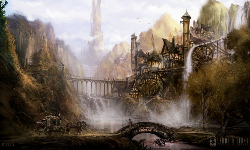 Falls Town Art from Fable II