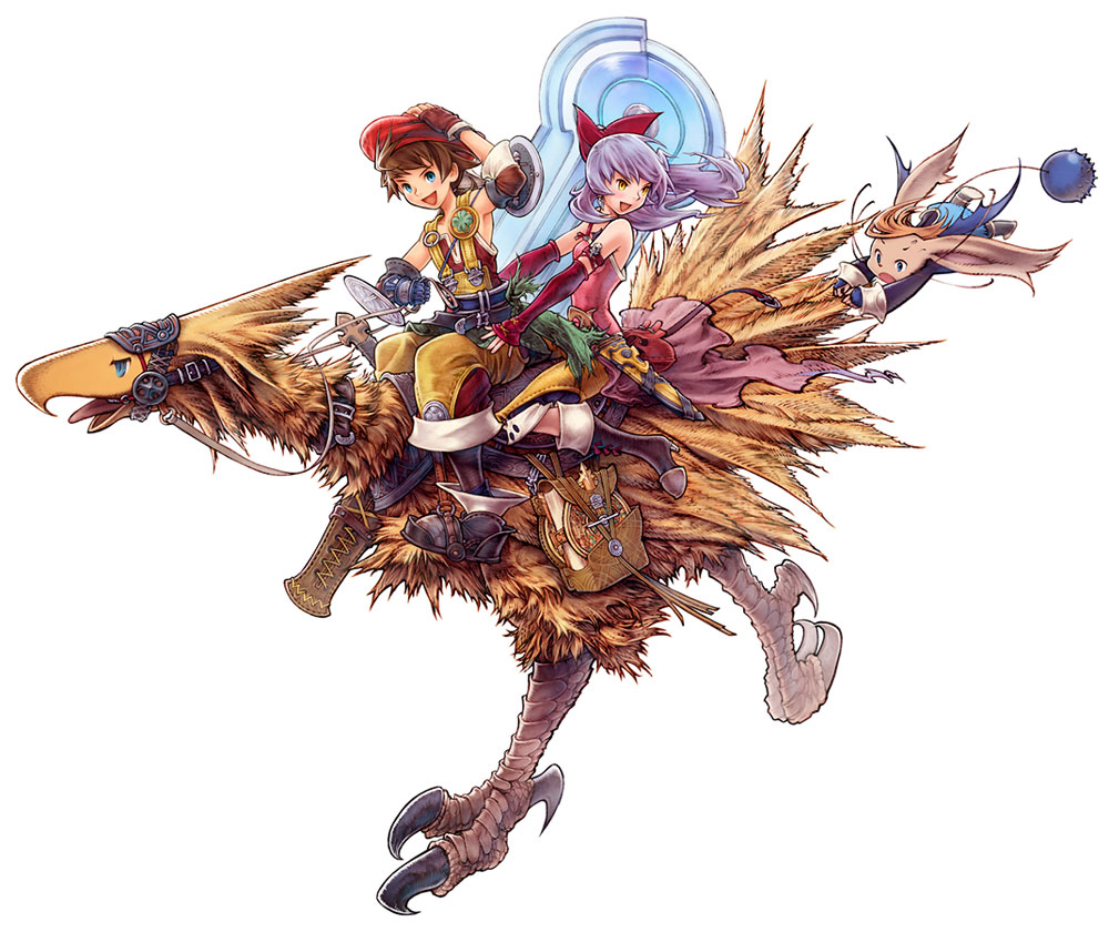Luso, Adelle, Hurdy & Chocobo Art from Final Fantasy Tactics A2