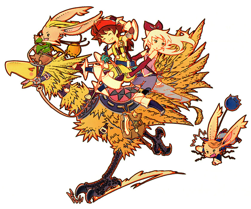 Montblanc, Luso, Adelle, Hurdy & Chocobo Art from Final Fantasy Tactics A2