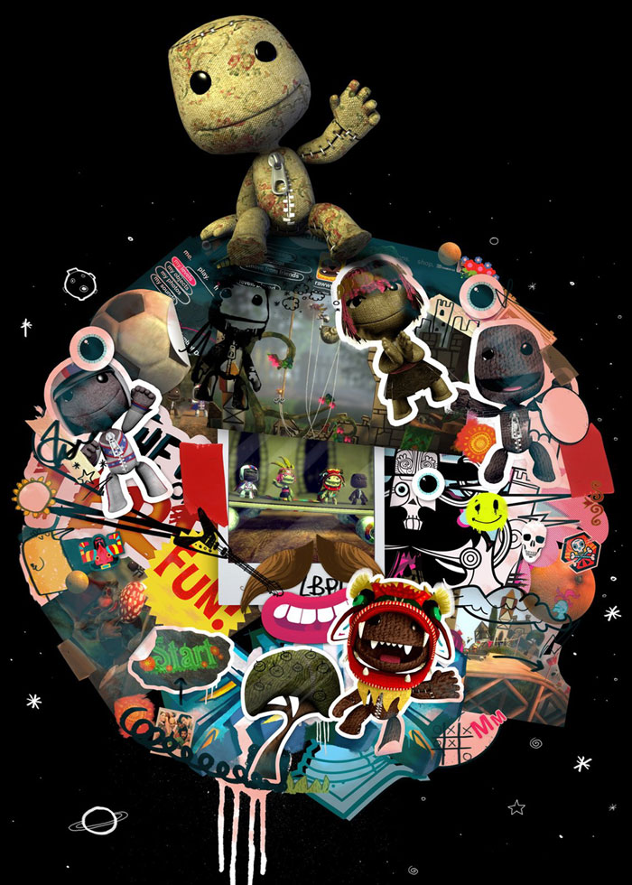 Sackboy on World Art from LittleBigPlanet
