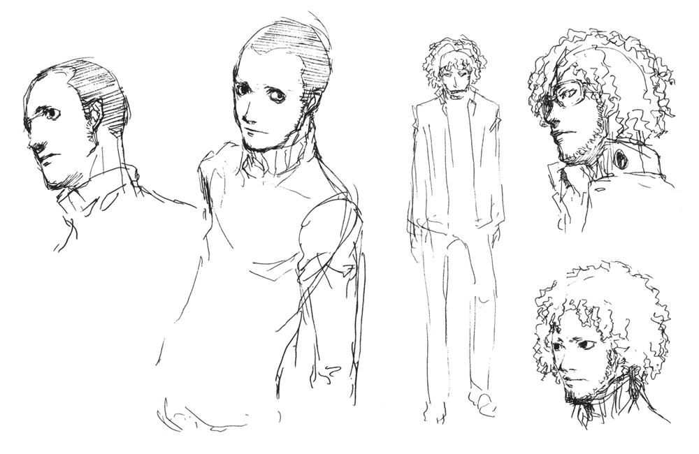 Kanji Tatsumi Sketches from Persona 4