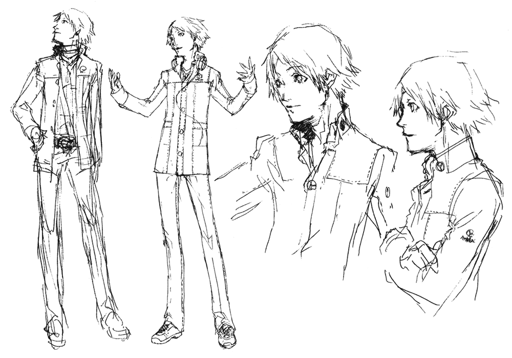 Yosuke Hanamura Sketches from Persona 4