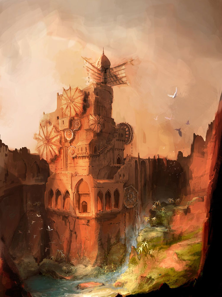 Citadel Windmills Art from Prince of Persia
