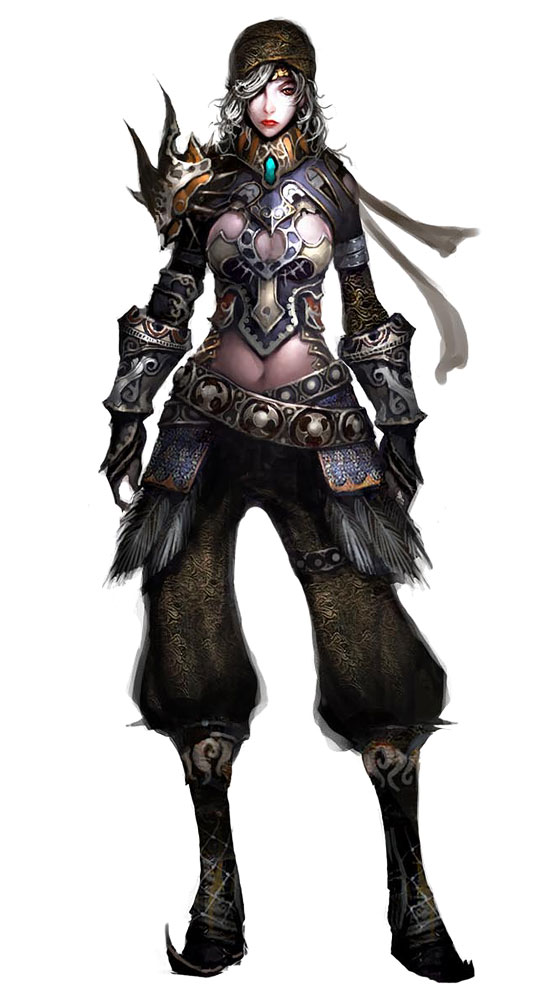 Female Gun Character Concept Art from Atlantica Online
