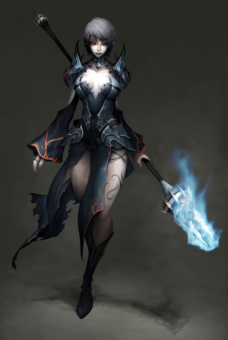 Female Spear Concept Art from Atlantica Online