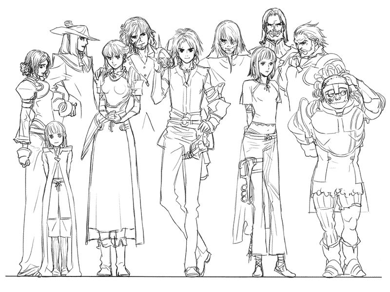 Character Sizes Art from Drakengard 2