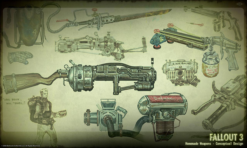Homemade Weapons Art from Fallout 3