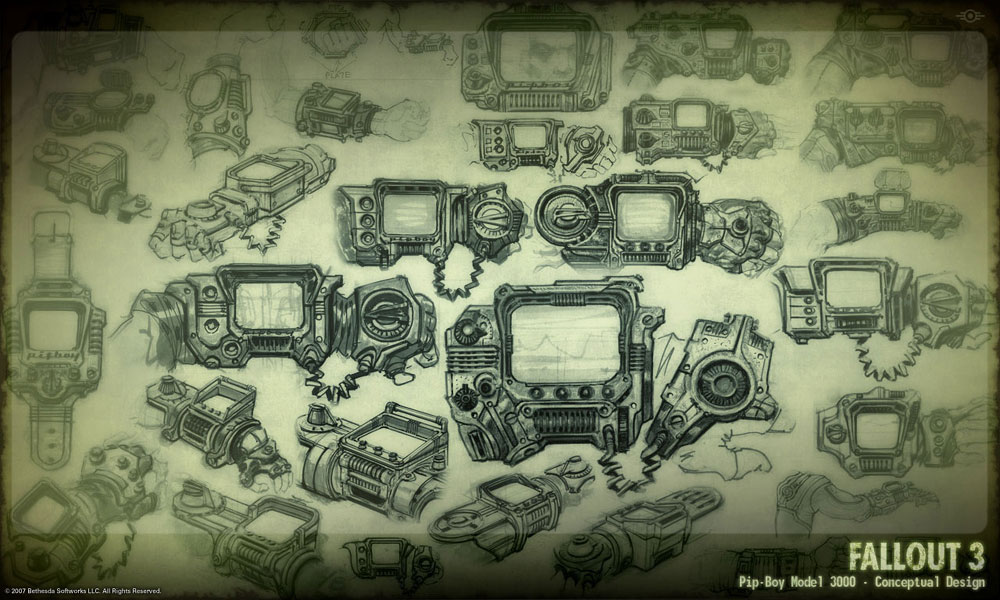Pip-Boy 3000 Concept Art from Fallout 3