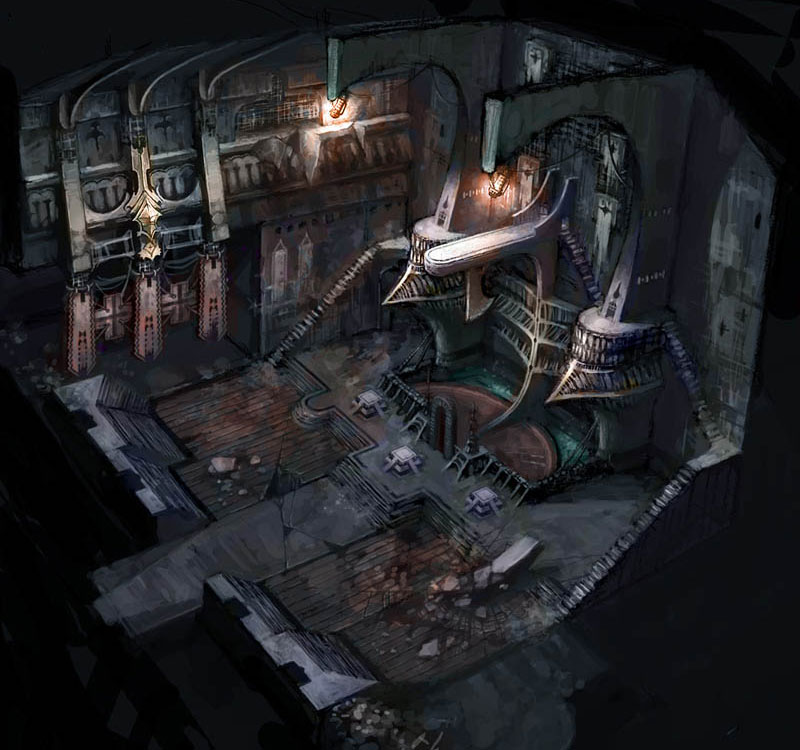 Jail Interior Concept Art from Granado Espada