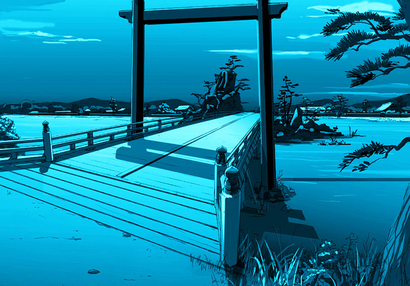 Heiankyo Bridge Art from Genji: Dawn of the Samurai