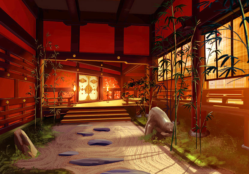 Heishi Palace Sand Garden Art from Genji: Dawn of the Samurai