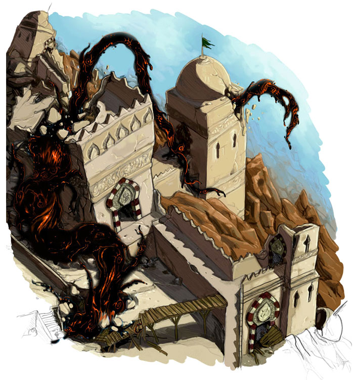 Corrupted City Concept Art from Prince of Persia: The Fallen King