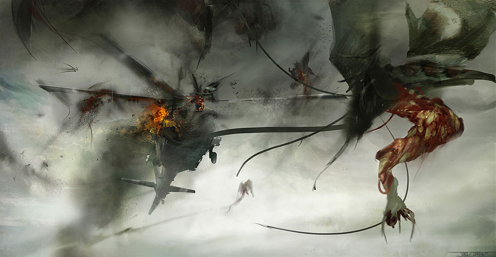 Helicopter Concept Art from Resident Evil 5
